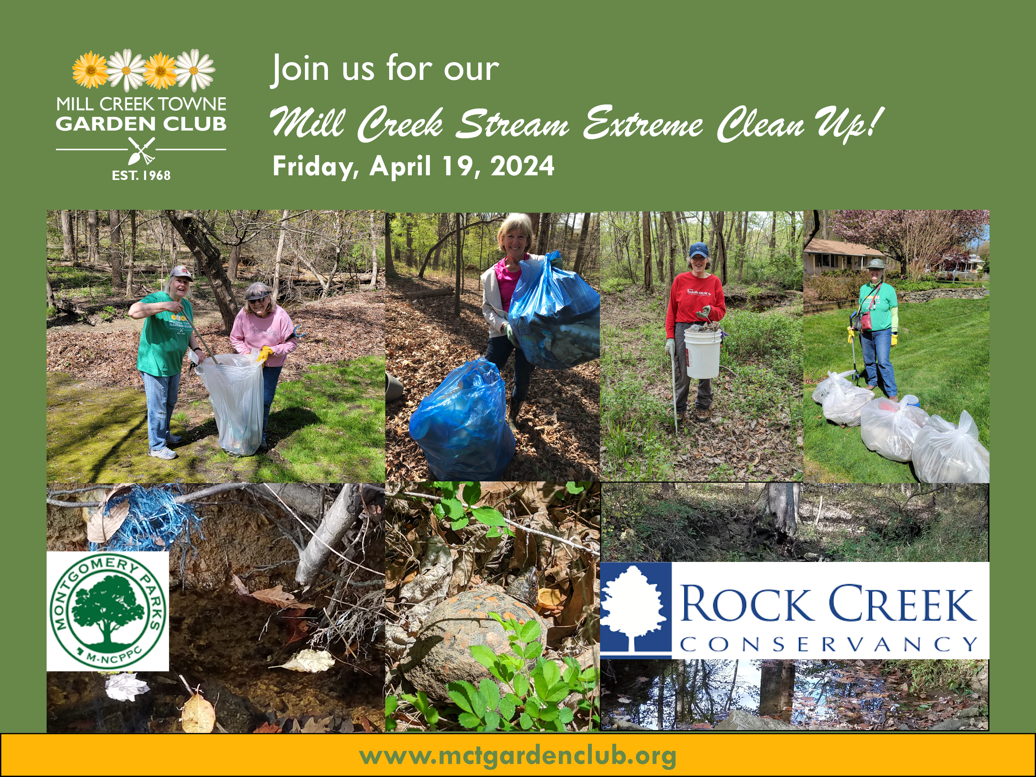 Fri-19Apr2024 Mill Creek Spring Clean Up join us